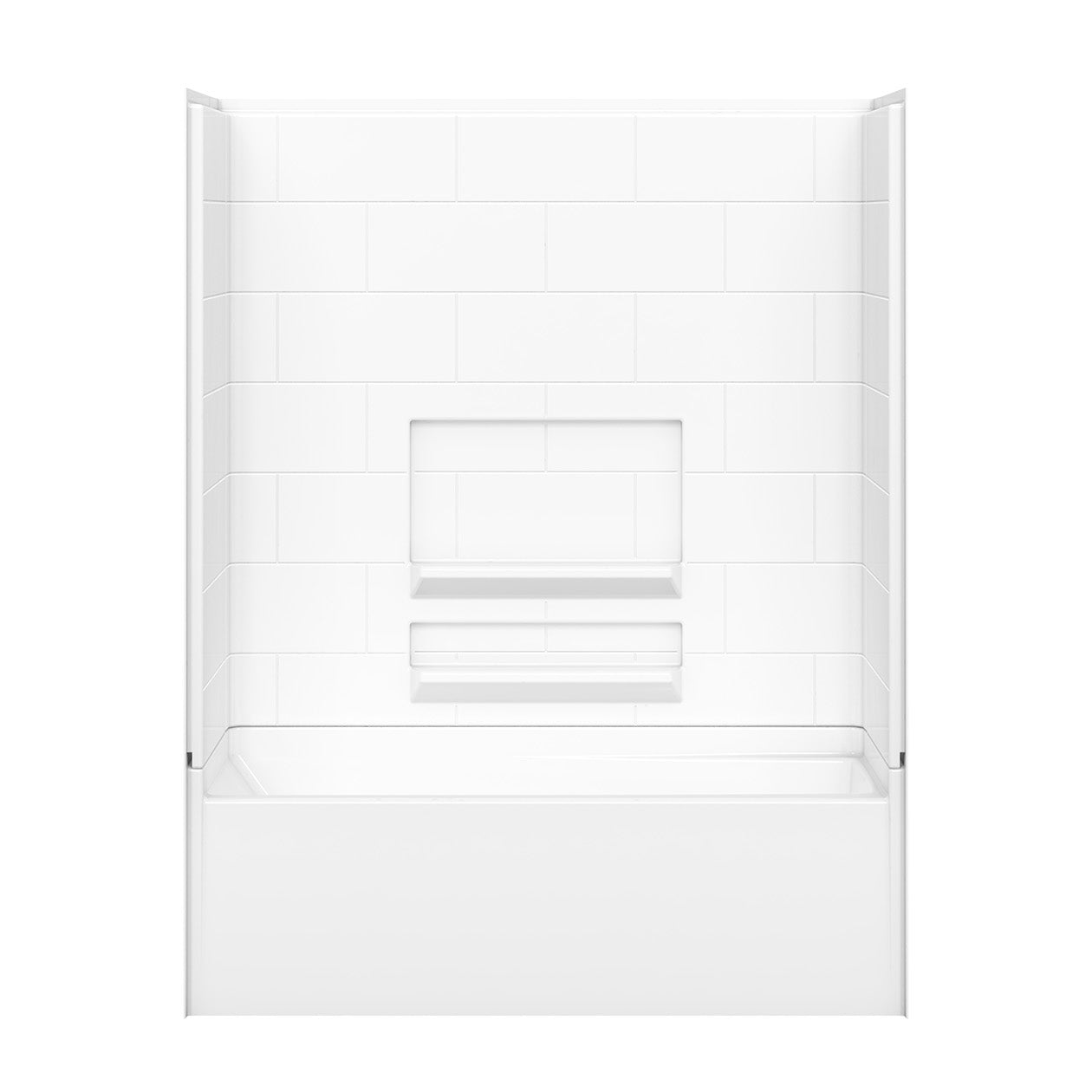Olio Tile 60 x 30 AcrylX Direct-to-Stud Three-Piece Wall Kit in White