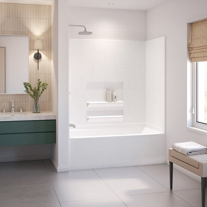 Olio 6030 AcrylX Alcove Left-Hand Drain Bathtub in White