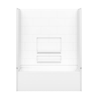 Olio 6030 AcrylX Alcove Left-Hand Drain Bathtub in White