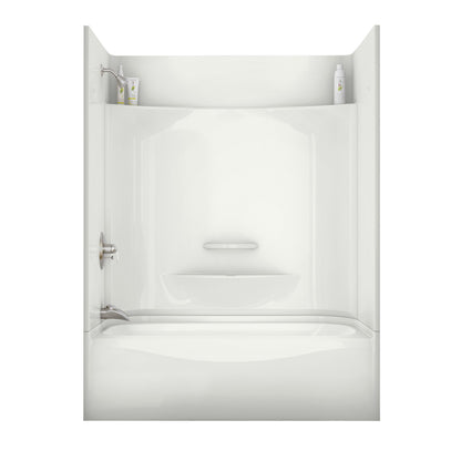 KDTS 3060 AFR AcrylX Alcove Left-Hand Drain Four-Piece Tub Shower in White