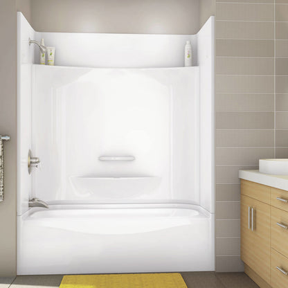 KDTS 3060 AFR AcrylX Alcove Left-Hand Drain Four-Piece Tub Shower in White