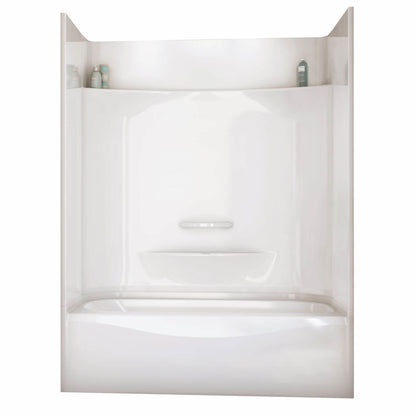 Essence TS-6030 AcrylX Alcove Left-Hand Drain Four-Piece Tub Shower in White