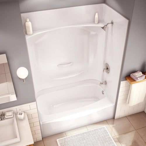 Essence TS-6032 AcrylX Alcove Left-Hand Drain Four-Piece Tub Shower in White