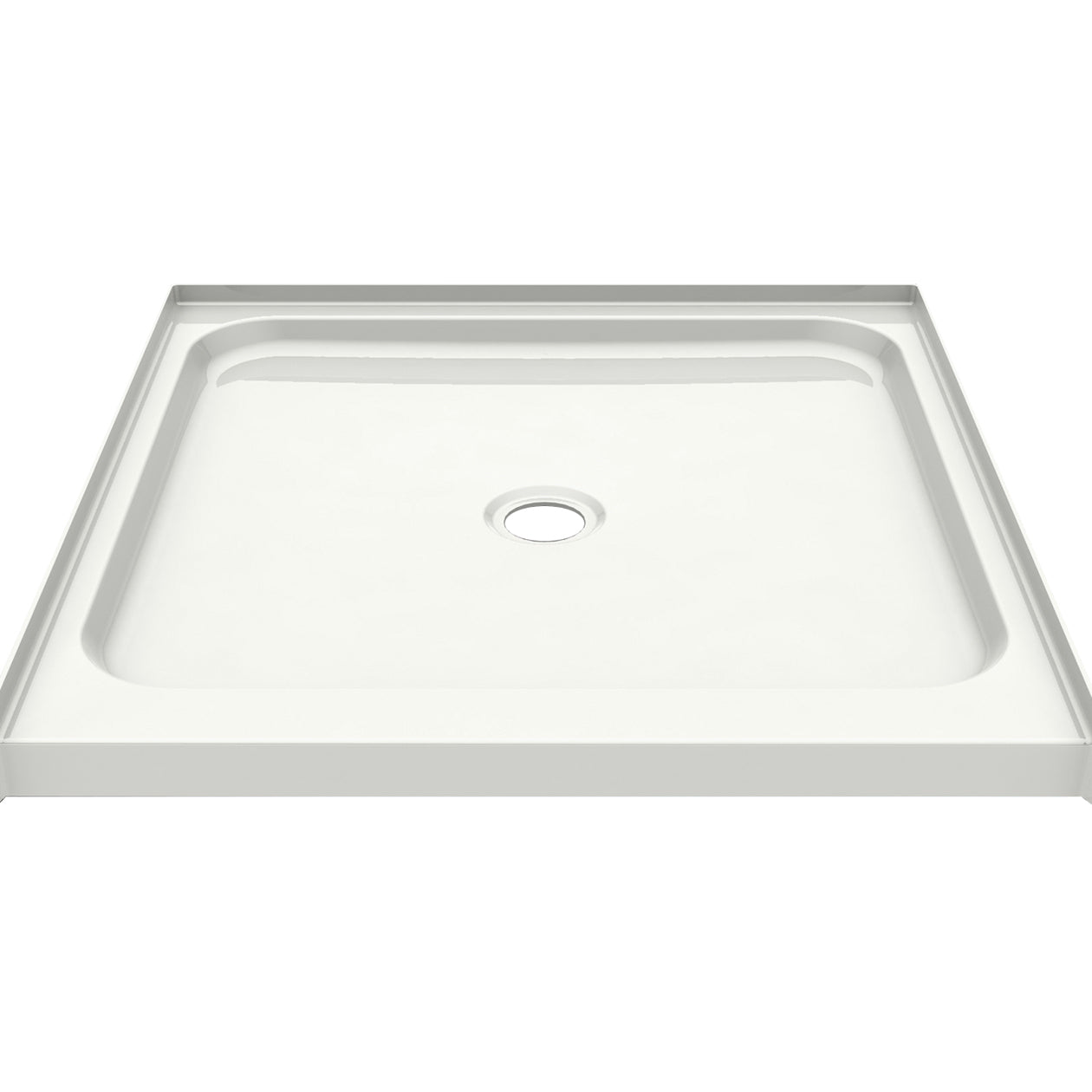 Essence Base 3232 AcrylX Alcove Shower Base with Center Drain in White
