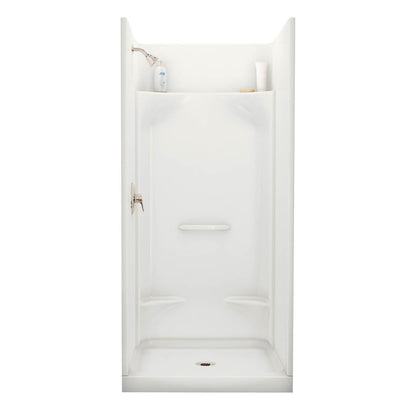 Essence SH-3636 AcrylX Alcove Center Drain Four-Piece Shower in White