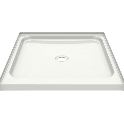 Essence Base 3636 AcrylX Alcove Shower Base with Center Drain in White