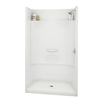 Essence SH-4834 AcrylX Alcove Center Drain Four-Piece Shower in White
