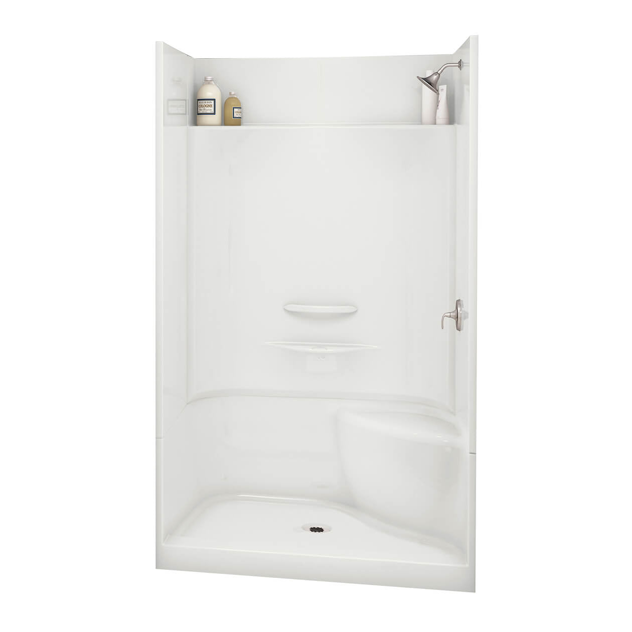 Essence SH-4834 AcrylX Alcove Center Drain Four-Piece Shower in White
