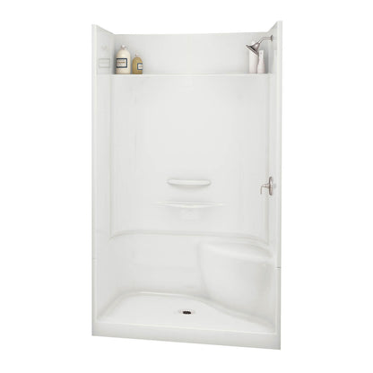 Essence SH-4834 AcrylX Alcove Center Drain Four-Piece Shower in White