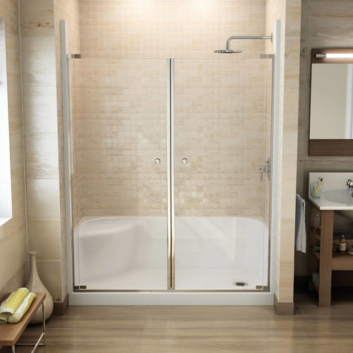 Essence SH-6034 AcrylX Alcove Center Drain Four-Piece Shower in White