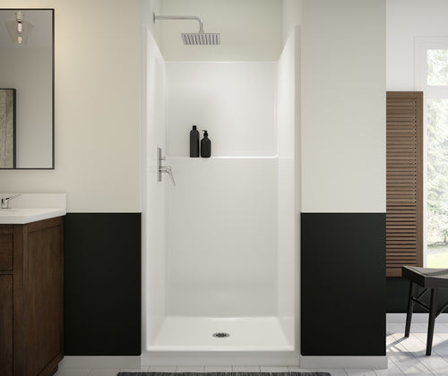 Icon SH3636 Acrylx Alcove Center Drain One-Piece Shower in White