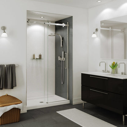 B3Round 4836 Acrylic Alcove Shower Base in White with Center Drain