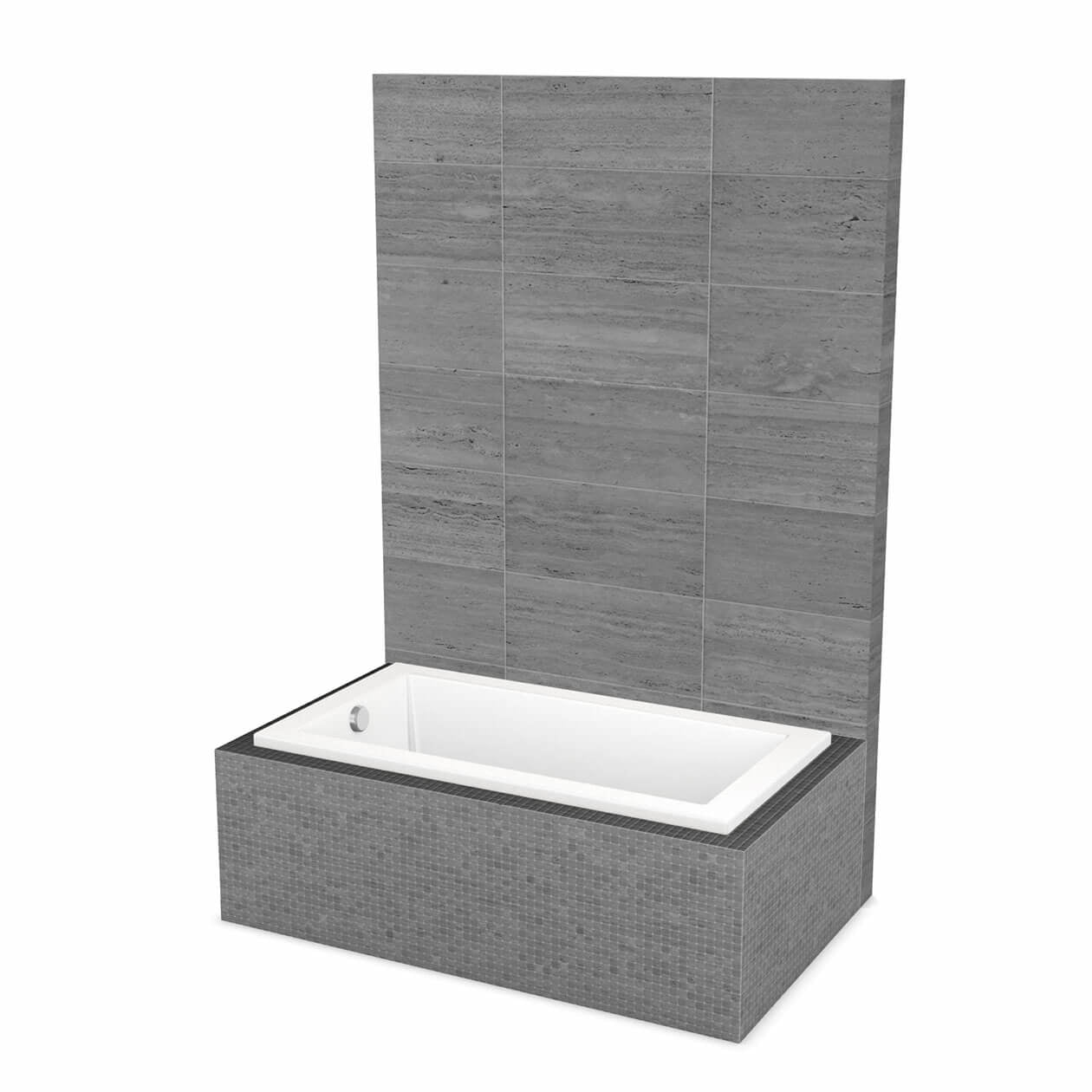 ModulR 6032 (Without Armrests) Acrylic Drop-in End Drain Bathtub in White