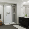B3Square 4836 Acrylic Alcove Shower Base in White with Center Drain