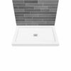 B3Square 4836 Acrylic Alcove Shower Base in White with Center Drain