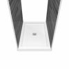 B3Square 4836 Acrylic Alcove Shower Base in White with Center Drain