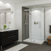 B3Square 4836 Acrylic Alcove Shower Base in White with Center Drain