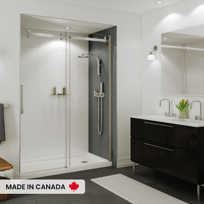 B3Square Acrylic Alcove Shower Base in White