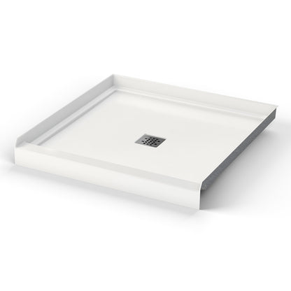 B3X 3636 Acrylic Alcove Shower Base with Center Drain in White