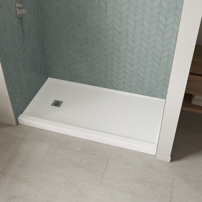 B3X 6032 Acrylic Alcove Shower Base with Left-Hand Drain in White
