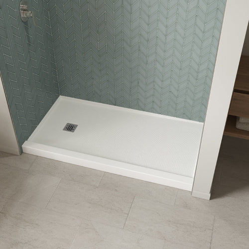 B3X 6032 Acrylic Alcove Shower Base with Left-Hand Drain in White