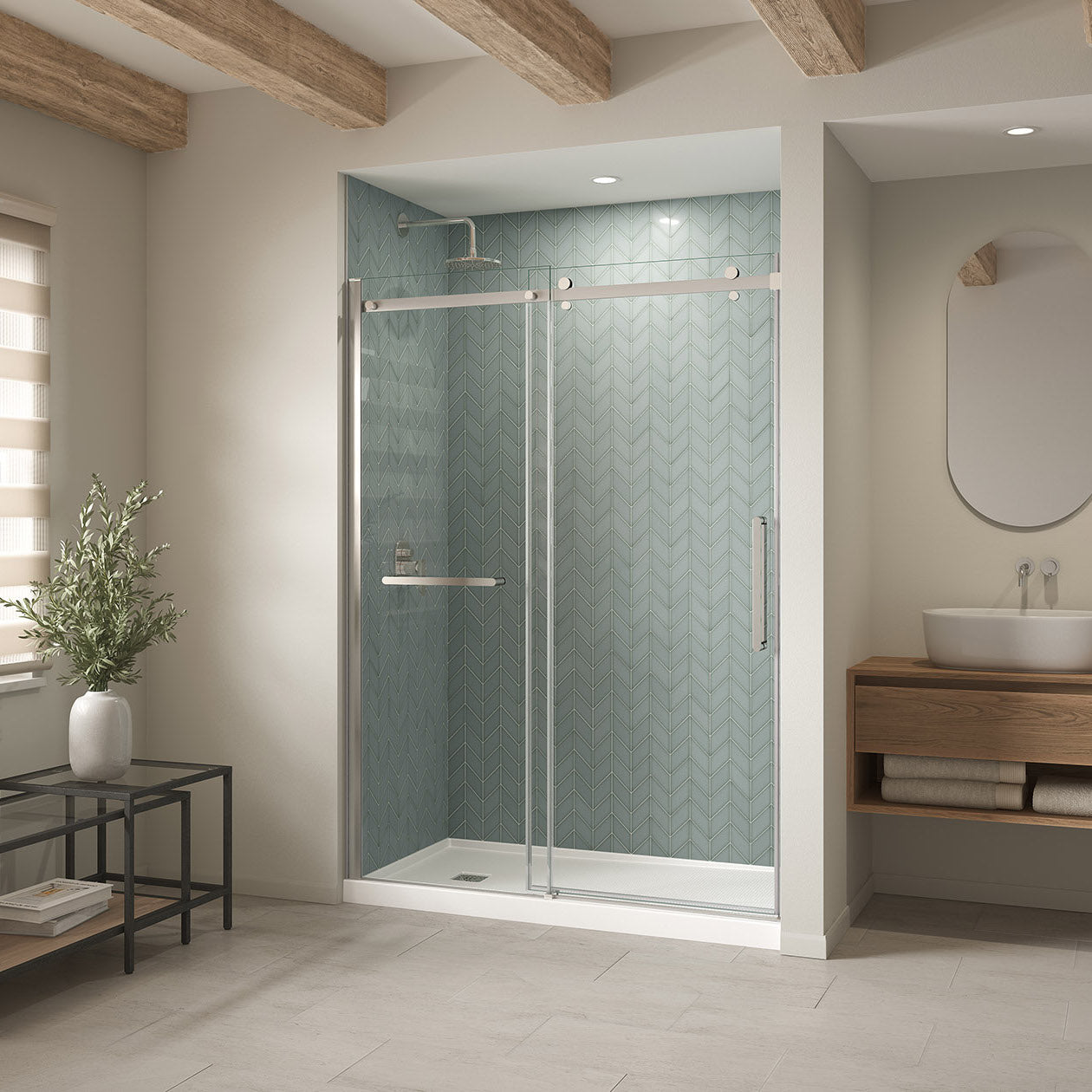 B3X 6032 Acrylic Alcove Shower Base with Left-Hand Drain in White