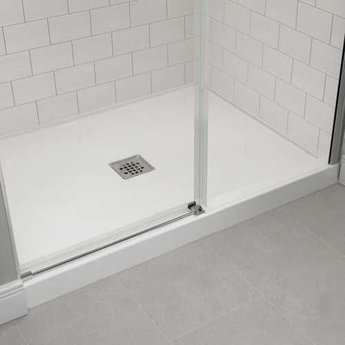 B3X 4836 Acrylic Alcove Shower Base with Center Drain in White