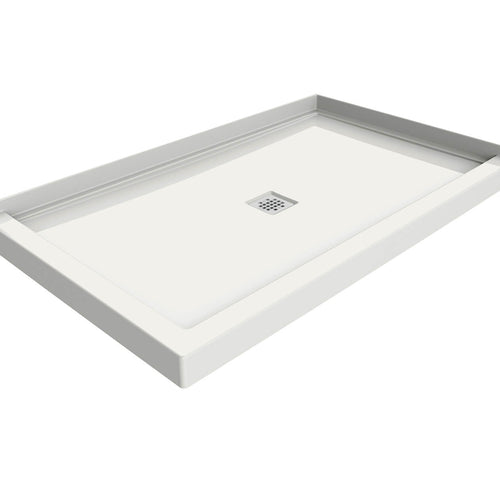 B3X 6036 Acrylic Corner Right Shower Base with Center Drain in White