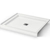 B3Square 4236 Acrylic Alcove Shower Base in White with Center Drain