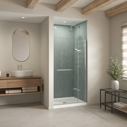 B3Square 4236 Acrylic Alcove Shower Base in White with Center Drain