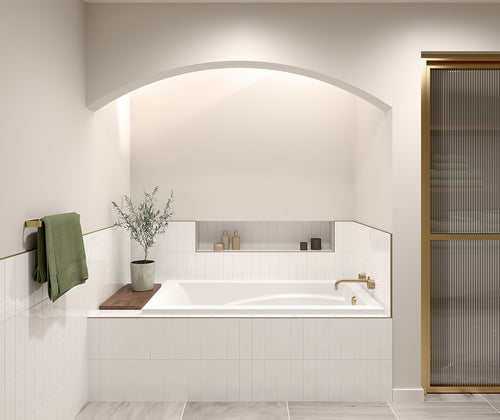 Optik 6032 Acrylic Drop-in End Drain Bathtub in White