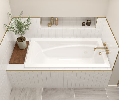 Optik 6032 Acrylic Drop-in End Drain Bathtub in White