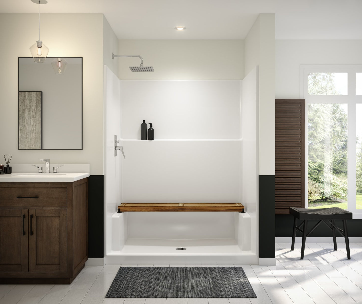 Icon SH6036 AcrylX™ Alcove Center Drain One-Piece Shower in White