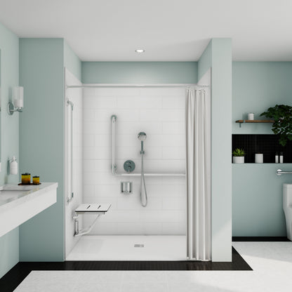 Acolyte 6238 Alcove Five-Piece Shower with Center Drain
