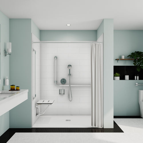 Acolyte 6238 Alcove Five-Piece Shower with Center Drain