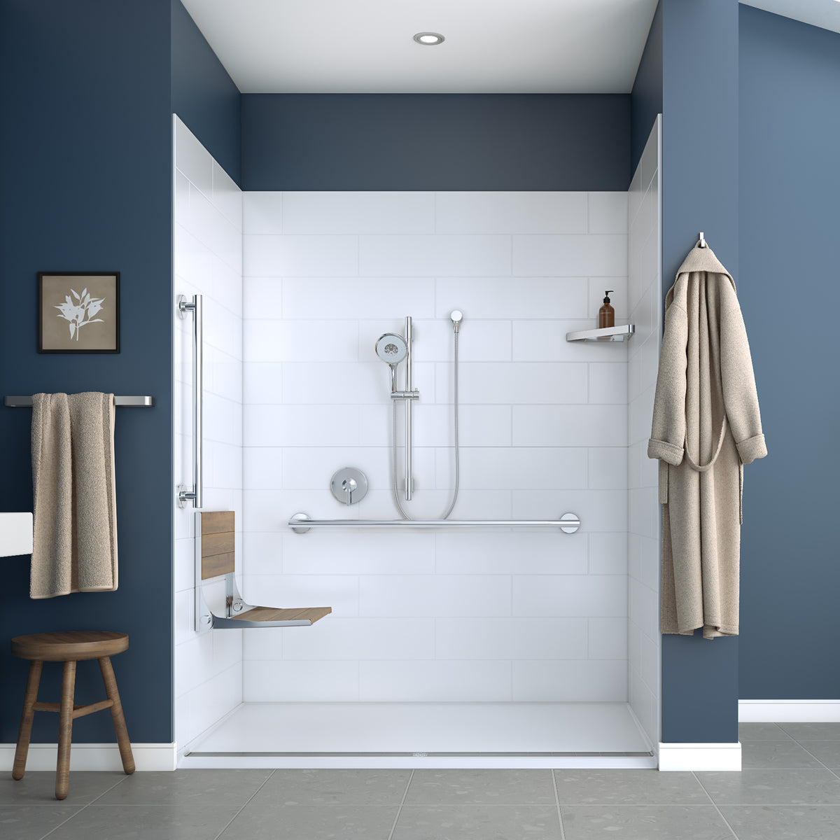 Acolyte 6238 Alcove Five-Piece Shower with Linear Drain