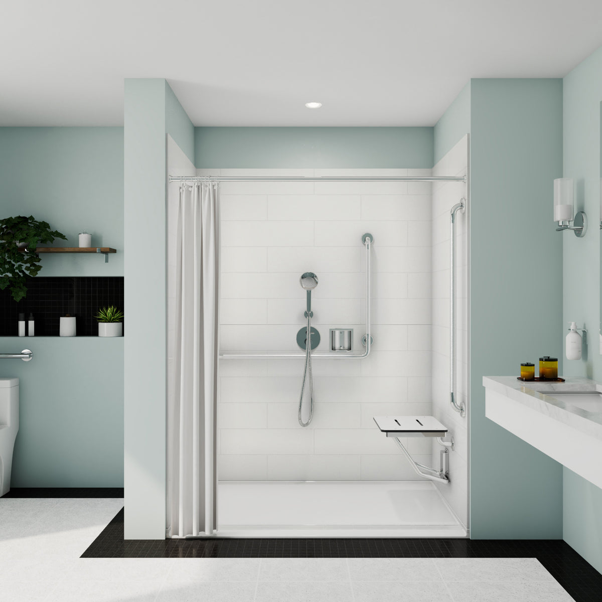 Acolyte 6238 Alcove Five-Piece Shower with Linear Drain