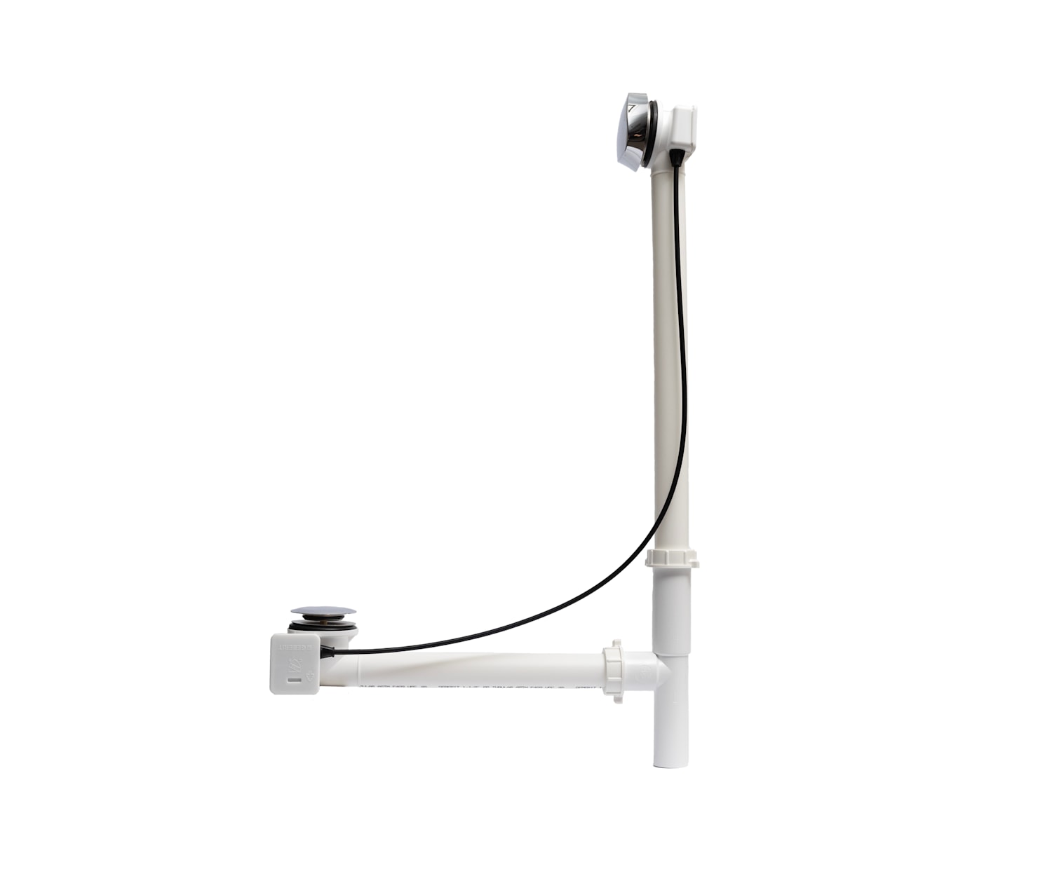 Rotary Turn Cable-Operated Waste and Overflow, 33 in. Cable, Complete Kit in White