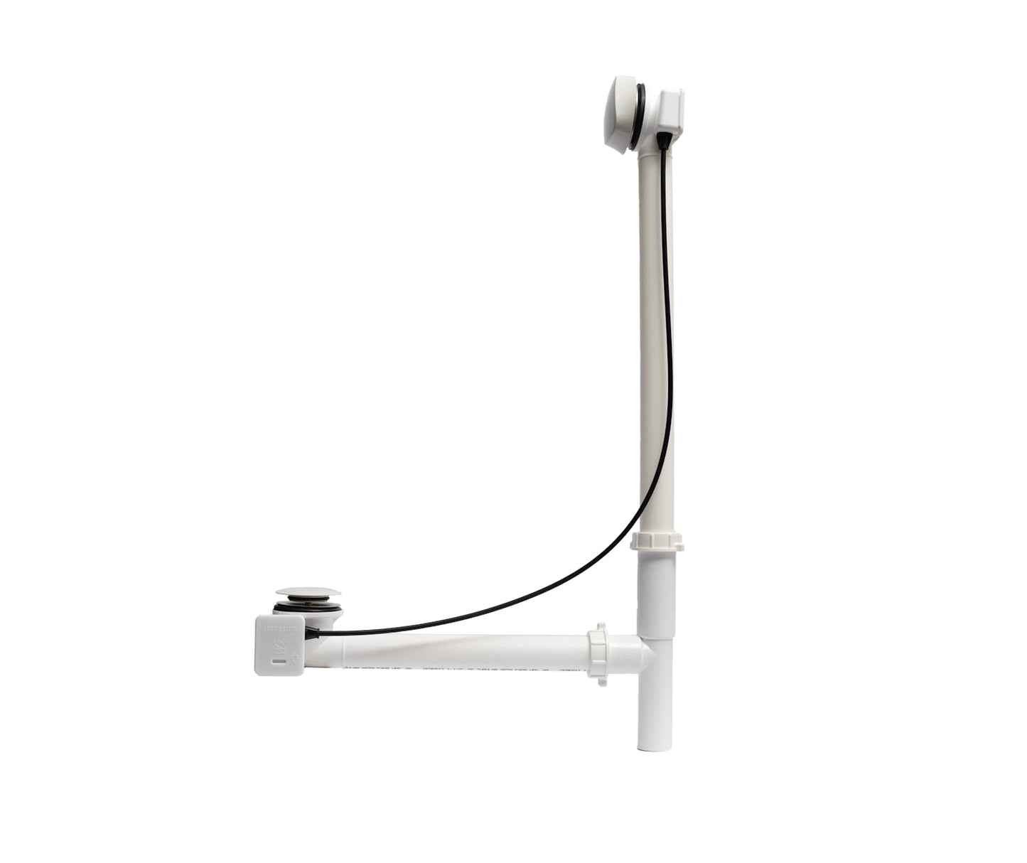 Rotary Turn Cable-Operated Waste and Overflow, 33 in. Cable, Complete Kit in White