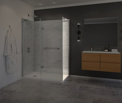 Capella 78 Screen and Return Panel for 36 in. Base with GlassShieldÂ® glass in Chrome
