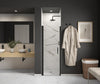 Cappadocia 25-27 x 68 in. 6 mm Pivot Shower Door for Alcove Installation with Clear glass & Round Handle in Chrome