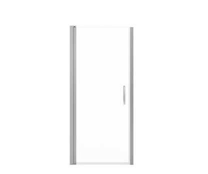 Cappadocia 31-33 x 68 in. 6 mm Pivot Shower Door for Alcove Installation with Clear glass & Round Handle in Chrome