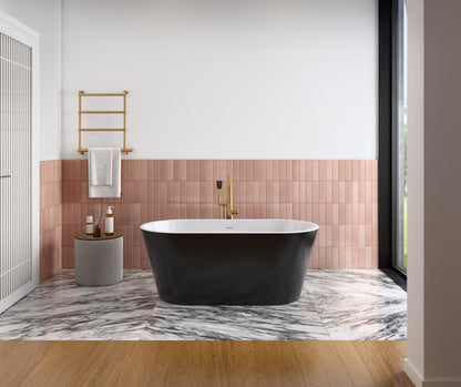 Chorale 60 x 30 Acrylic Freestanding Center Drain Bathtub in White with White Skirt