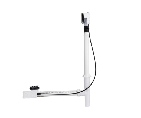 Push Button Cable-Operated Waste and Overflow with Flexible Neck, 33 in. Cable, Complete Kit in Chrome