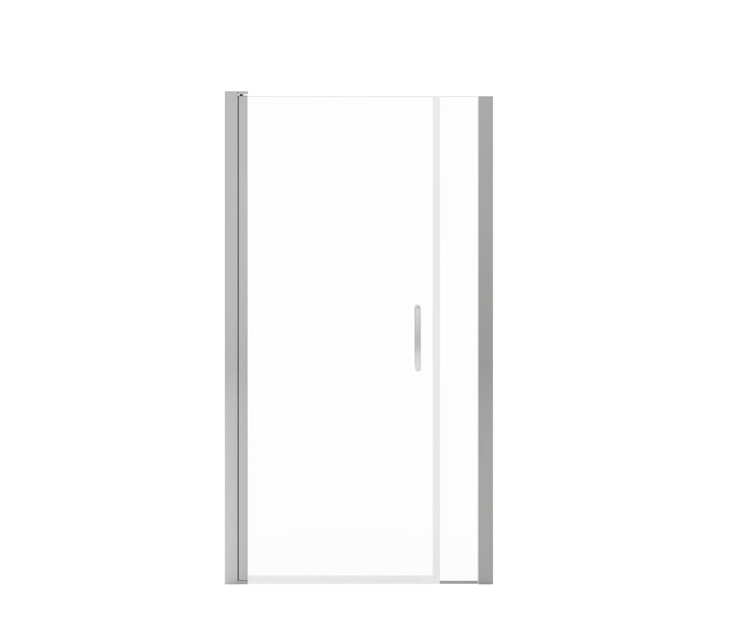 Manhattan 39-41 x 68 in. 6 mm Pivot Shower Door for Alcove Installation with Clear glass & Round Handle in Chrome