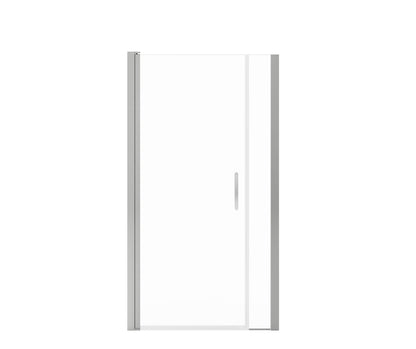 Manhattan 39-41 x 68 in. 6 mm Pivot Shower Door for Alcove Installation with Clear glass & Round Handle in Chrome