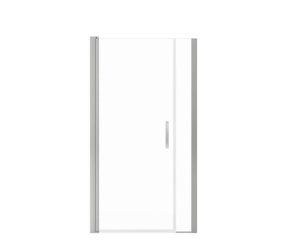 Manhattan 35-37 x 68 in. 6 mm Pivot Shower Door for Alcove Installation with Clear glass & Round Handle in Chrome