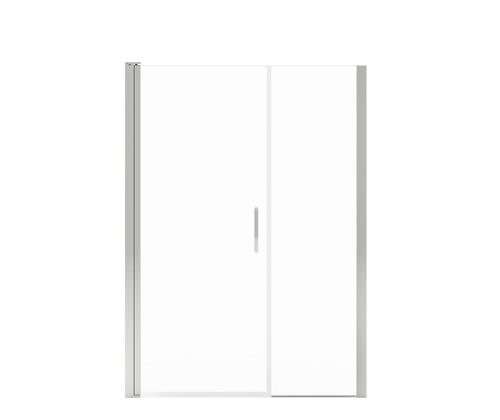Manhattan 47-49 x 68 in. 6 mm Pivot Shower Door for Alcove Installation with Clear glass & Round Handle in Chrome