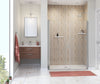 Manhattan 57-59 x 68 in. 6 mm Pivot Shower Door for Alcove Installation with Clear glass & Round Handle in Chrome