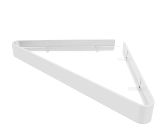 Manhattan Corner Shelf with Glass in Glossy White